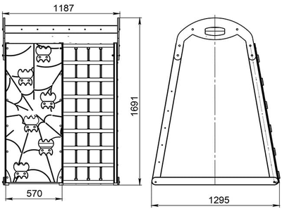 Напольный ДСК Вереск Модель № 1 со скалодромом База, высота 170 см в Воронеже
