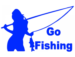 Наклейка на АВТО  "Go Fishing"