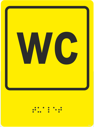 Тактильная пиктограмма с шрифтом Брайля, ЛЮБОЙ РАЗМЕР, композит 4 мм