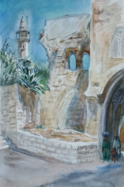 "Охотник" бумага акварель 1942 год