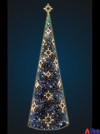 Светодиодная конусная Елка с мотивами, 10,0 м