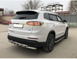 Пороги с накладным листом d53 для  Chery Tiggo 8 Pro Max Рестайлинг 2024-