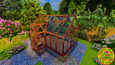 Английская теплица из алюминия и стекла ЕЛИЗАВЕТА М 5х3