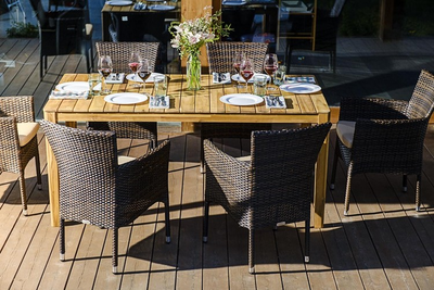 Обеденный комплект Aura 170 см на шесть персон с креслами