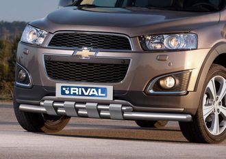 Защита переднего бампера для Chevrolet Captiva (2011-2016), RIVAL, Россия