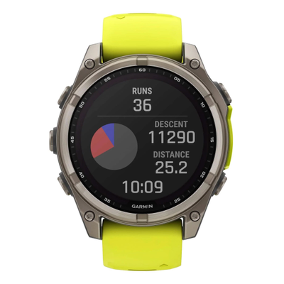 Часы Garmin Fenix 8 —47mm Solar Sapphire Titanium Amp Yellow / Graphite
