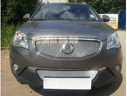 Защита радиатора Ssang Yong Actyon (C200) 2010-2013 chrome низ (Корейская сборка)