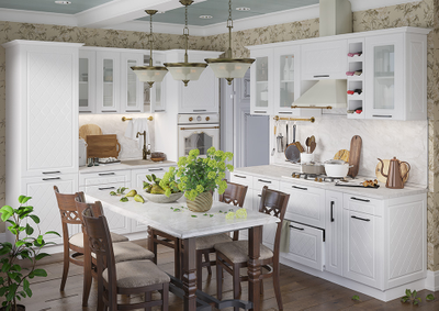 Барселона белое дерево модульная кухня