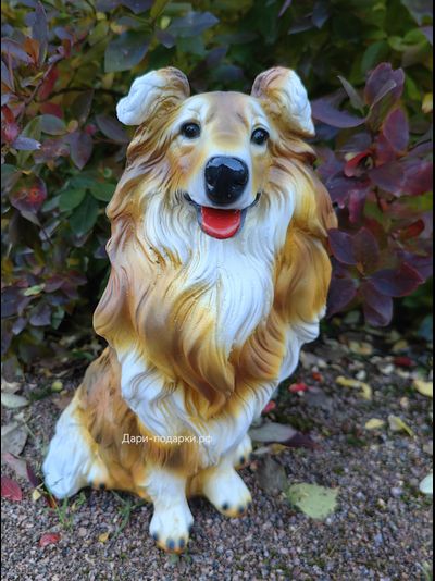 КОЛЛИ - садовая фигура 35*21см  1,3кг   экологичный полистоун Россия  1877/012210* Не боится влаги и перепадов температур.