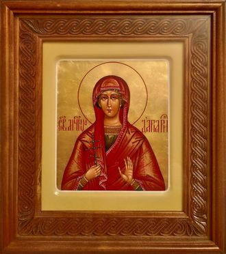Дария (Дарья) Римская, Святая мученица. Рукописная православная икона 17,5х21см в киоте.