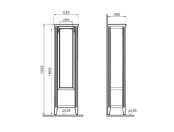 Пенал Vitra Valarte 55 см левосторонний, цвет серый матовый, 62241