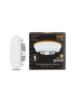 Лампа светодиодная Gauss LED GX53 6Вт 460Лм 3000K(108008106)