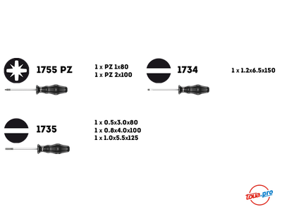 Набор отверток WERA Kraftform Classic 1734/55/6, WE-031281