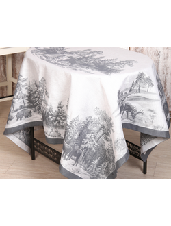 Скатерть жаккардовая "Зима в лесу" Вид 1