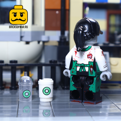 Конструктор фигурка Зомби бариста (официант), совместим с Лего