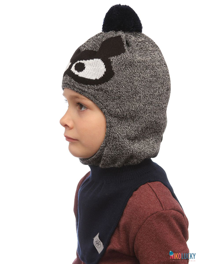 Шапка-шлем 22201-04, цвет темно-серый меланж, р. 50-52