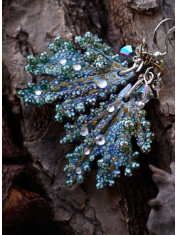 Маленькие серьги-крылышки "Между осенью и сказкой"