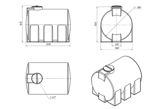 Емкость 3000 литров серия ЭВГ
