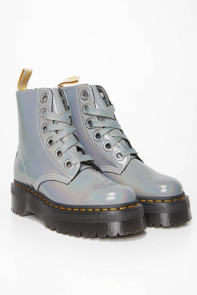 Ботинки Dr. Martens 1460 Vegan Molly Prysm серебристые