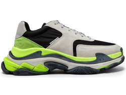 Balenciaga Triple S Black Grey Jaune Nylon