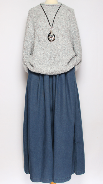 ДЖЕМПЕР КОРОТКИЙ "КИМОНО БУКЛЕ СТОЙКА" широкий рукав мокко, серо-голубой до р.54