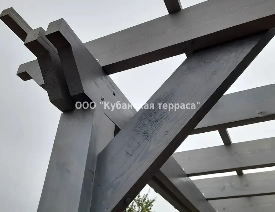 Деревянная пергола 5*3м со шпалерами