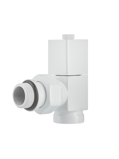 Набор дизайн-вентилей Royal Thermo CUBE, угловой (белый) 1/2"