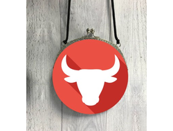 Сумка круглая с символикой "Быка" №1