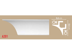Плинтус потолочный гладкий DECOMASTER A201 (86*86*2000мм)
