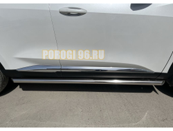 Защита штатного порога d60 для Haval F7 2022-2024