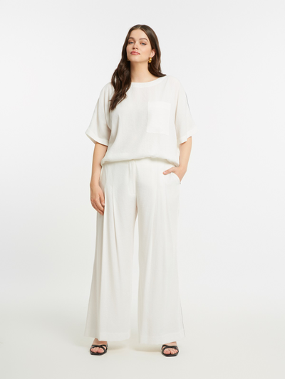 Женские летние брюки синего цвета с лампасом