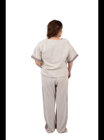 Костюм для дома и практик из льна ручного ткачества