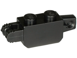 Hinge Brick 1 x 2 Locking with 1 Finger Vertical End and 2 Fingers Vertical End, 7 Teeth, Black (39893 / 6266284)
