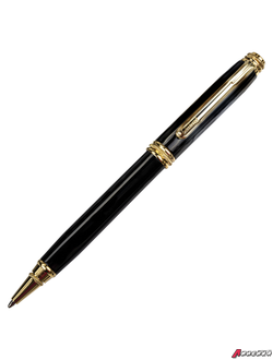 ТоварРучка подарочная шариковая GALANT «Black», корпус черный, золотистые детали, пишущий узел 0,7 мм, синяя. 140405