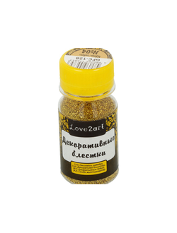 "Love2art" Декоративные блестки 0.2 мм 20 г цвет № 04 св. золотой