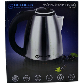 Чайник электрический Gelberk GL-337 , 1,8 литра, 1500 Вт , нерж, матов