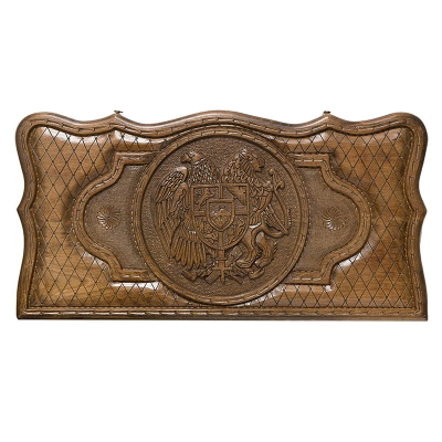 Нарды резные с шашками "Герб Армении" от мастера Саркиса Петросяна