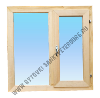 Деревянное окно 800х800 мм открывающееся