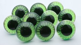 Глаза живые зеленые с лучиками, диаметр 20 мм, 1000 шт (Оптом)