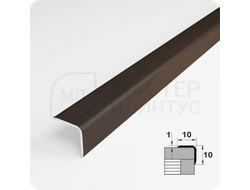 Алюминиевый отделочный уголок Лука УО 10х10мм. венге