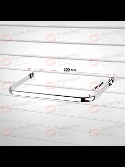 T600 Вешало П-образное дистанционное цвет: хром 600x270 мм для экономпанелей