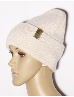 Екатеринбург. Шапка женская "Ангора гладкая" 845 бежевая,  тиффани