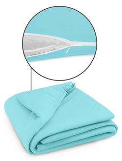 Пододеяльник Cleo трикотажный на молнии 140х205 100% хлопок (бирюза) 140/12