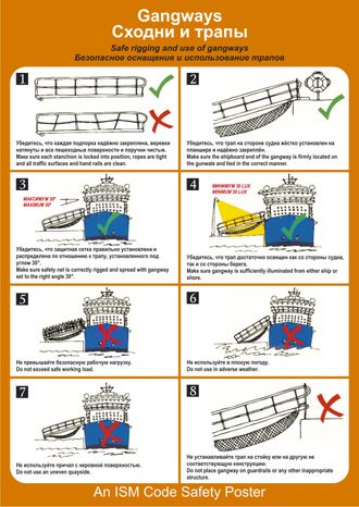 Плакат ИМО «Сходни и трапы» (RUS/ENG)