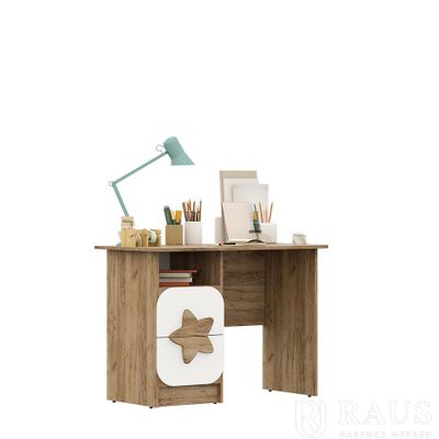 Детская КОЛИБРИ - Стол письменный Дуб Крафт золотой/Белый Софт