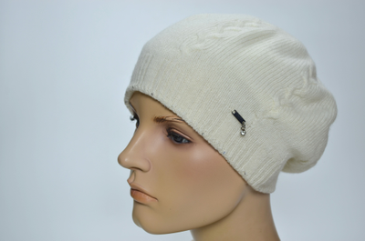 Белый кашемировый итальянский берет Вицио 1400