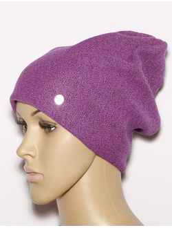 Екатеринбург. Шапка женская "Двойная с люрексом" 24111  сирень, терракот, золото