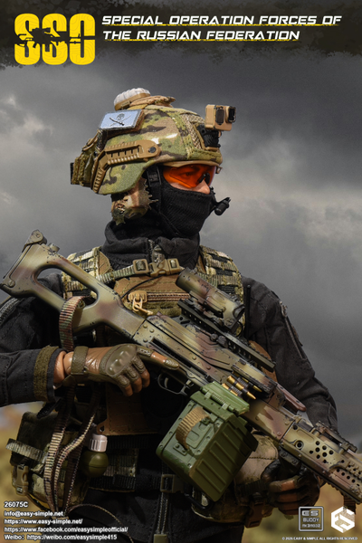 ПРЕДЗАКАЗ - Пулеметчик ССО РФ - Коллекционная ФИГУРКА 1/6 scale Special Operation Forces of The Russian Federation (SSO) (26075С) - Easy&Simple ?ЦЕНА: 26300 РУБ.?