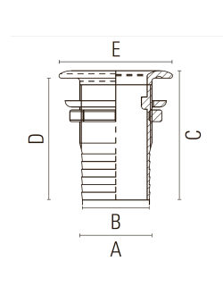 Кингстон Foresti&Suardi 601H.C ёлочка под шланг 1"1/2 Ø70/44мм 85мм из хромированной латуни