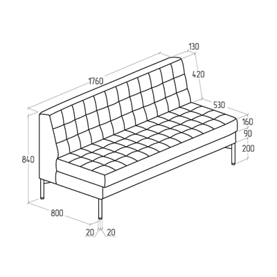 Модуль Everprof Delta трехместный Металл Черный Экокожа Черный